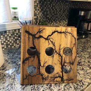 Fractal burned wine rack